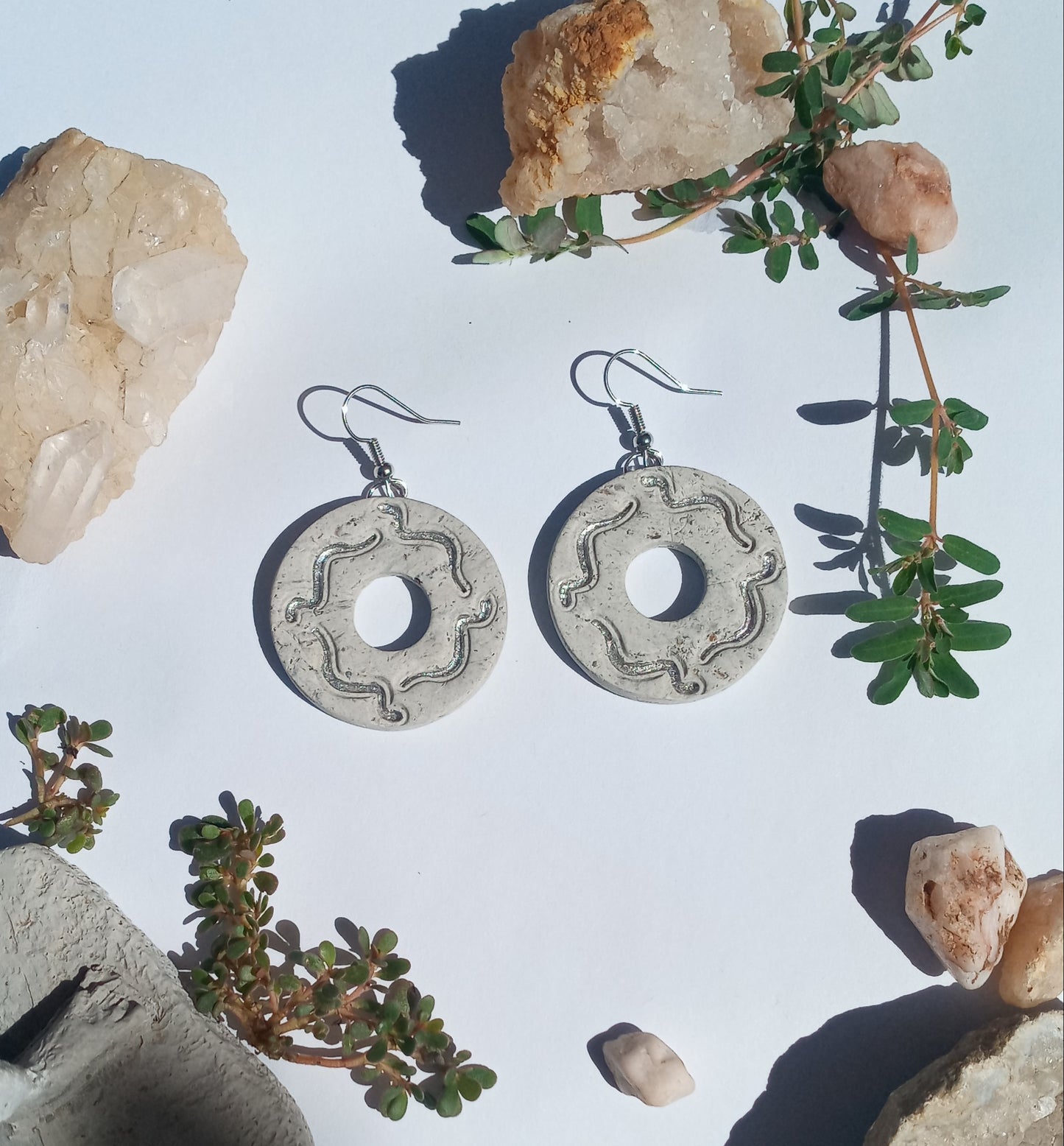 Sacred Symbols Earrings-Serpent Hoops Silver