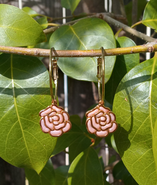 Bloomed Roses Hoop Earrings