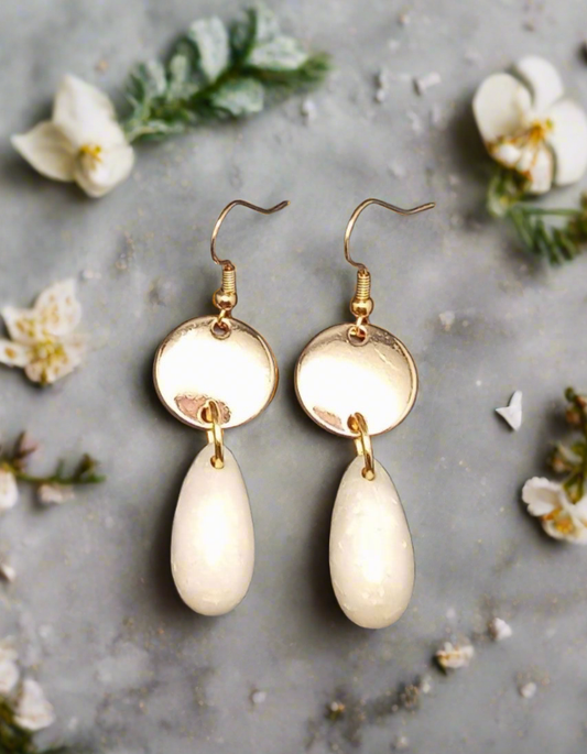 Opalescence Earrings-Gold Teardrop