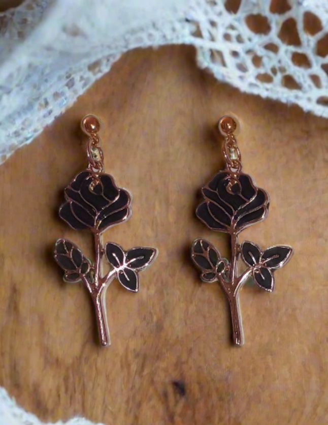 ΔRTISTΔ - Stemmed Roses Earrings