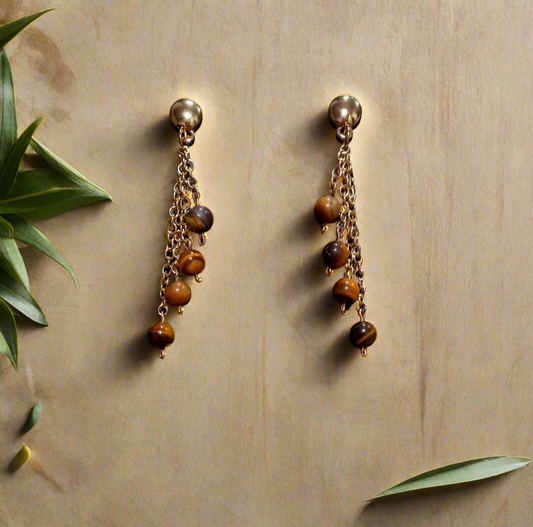 Tiger's Eye Earrings-Persian Panthera