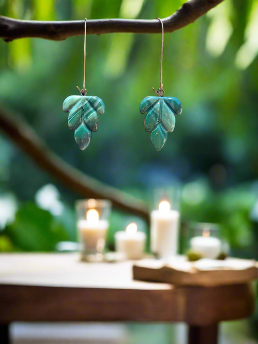 Blissful Botanicals Earrings-Marbled Malachite