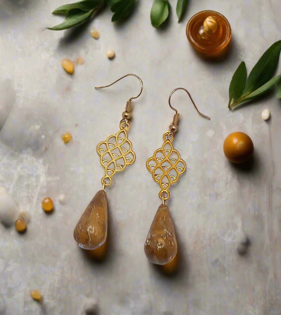 Amber & Honey Earrings-Honey Drip Small