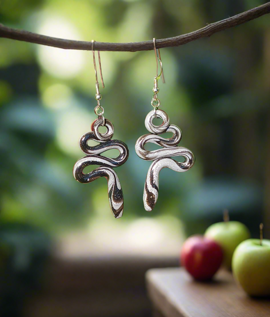 Twin Snakes Earrings-Dark Serpents