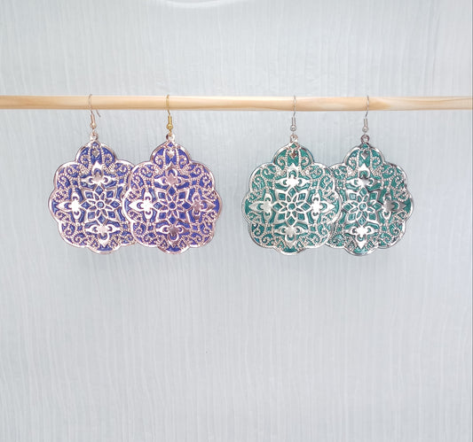 Metallic Mandala Earrings